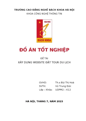 Đồ án tốt nghiệp đề tài xây dựng website đặt tour du lịch