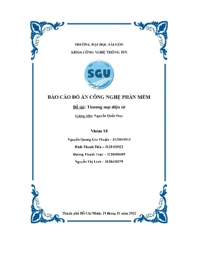 Báo cáo đồ án công nghệ phần mềm đề tài thương mại điện tử
