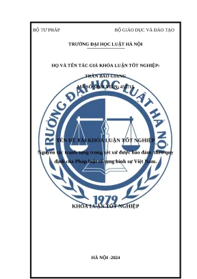Đề tài khóa luận tốt nghiệp nguyên tắc tranh tụng trong xét xử được bảo đảm theo quy định của pháp luật tố tụng hình sự việt nam