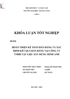 Hoàn thiện ké toán bán hàng và xác định kết quả bán hàng tại công ty tnhh vật liệu xây dựng minh anh