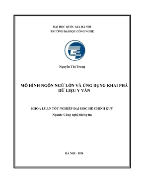 Mô hình ngôn ngữ lớn và ứng dụng khai phá dữ liệu y văn khóa luận tốt nghiệp đại học hệ chính quy