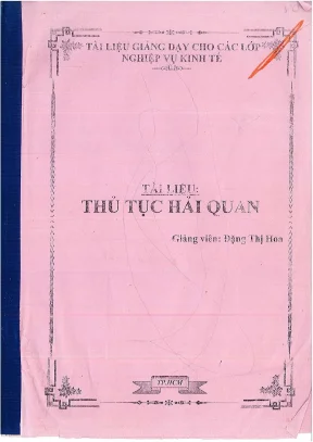 Giáo trình môn thủ tục hải quan