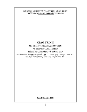 Giáo trình kỹ thuật lắp đặt điện nghề điện công nghiệp cđtc