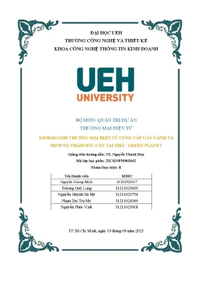 Quản trị dự án thương mại điện tử kinh doanh thương mại điện tử cung cấp cây cảnh và dịch vụ chăm sóc cây tại nhà green planet