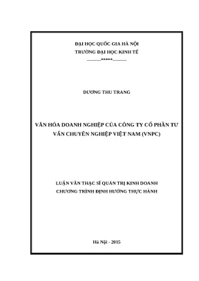 Luận văn văn hóa doanh nghiệp của công ty cổ phần tư vấn chuyên nghiệp việt nam vnpc