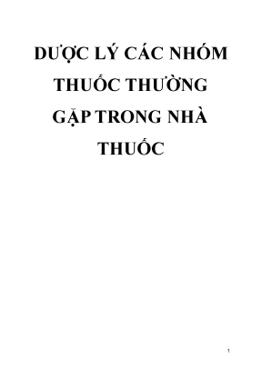 Dược lý các nhóm thuốc thường gặp trong nhà thuốc