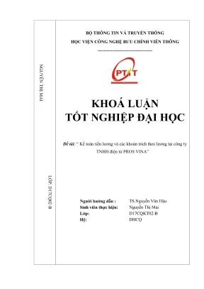 Kế toán tiền lương và các khoản trích theo lương tại công ty tnhh điện tử pros vina