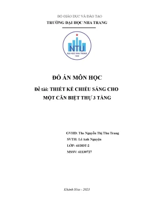 Đồ án môn học đề tài thiết kế chiếu sáng cho một căn biệt thự 3 tầng