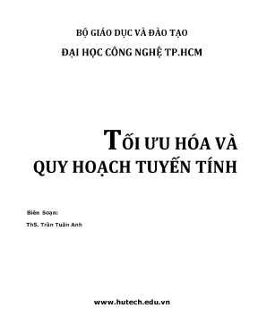 Tối ưu hóa và quy hoạch tuyến tính