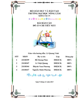 Thiết kế hệ thống dẫn động thùng trộn phương án 15