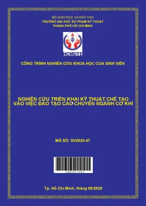 Đề tài nghiên cứu triển khai kỹ thuật chế tạo vào các chuyên ngành cơ khí
