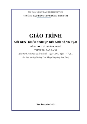 Giáo trình khởi nghiệp đổi mới sáng tạo cao đẳng
