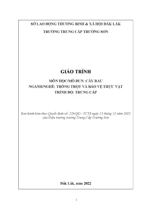 Giáo trình cây rau nghề trồng trọt và bảo vệ thực vật trung cấp