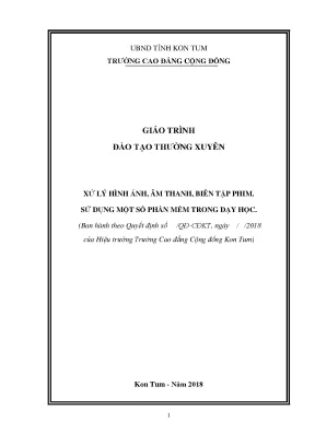 Giáo trình xử lý hình ảnh âm thanh biên tập phim và sử dụng một số phần mềm trong dạy học