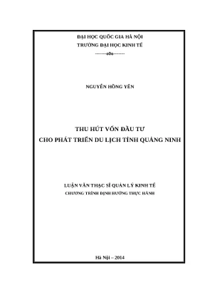 Luận văn thu hút vốn đầu tư cho phát triển du lịch tỉnh quảng ninh
