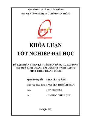 Hoàn thiện kế toán bán hàng và xác định kết quả kinh doanh tại công ty tnhh đầu tư phát triển thành công