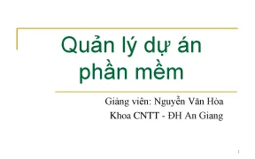 Quản lý dự án phần mềm