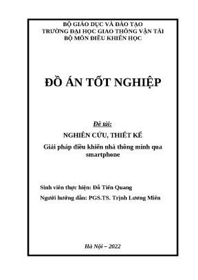 Đồ án tốt nghiệp đề tài nghiên cứu thiết kế giải pháp điều khiển nhà thông minh qua smartphone