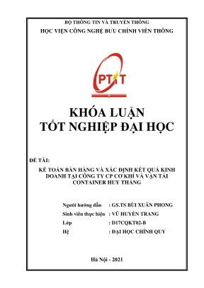 Kế toán bán hàng và xác định kết quả kinh doanh tại công ty cổ phần cơ khí và vận tải container huy thắng