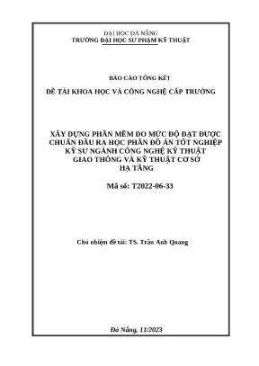Xây dựng phần mềm đo mức độ đạt được chuẩn đầu ra học phần đồ án tốt nghiệp kỹ sư ngành công nghệ kỹ thuật giao thông và kỹ thuật cơ sở hạ tầng