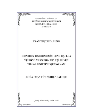Diễn biến tình hình sâu bệnh hại lúa vụ đông xuân 2016 2017 tại huyện thăng bình tỉnh quảng nam