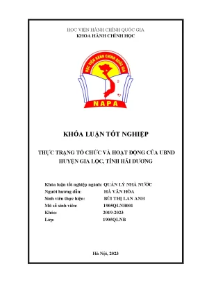 Khoá luận thực trạng tổ chức và hoạt động của ubnd huyện gia lộc tỉnh hải dương