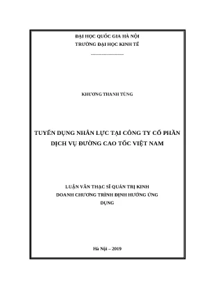 Luận văn tuyển dụng nhân lực tại công ty cổ phần dịch vụ đường cao tốc việt nam