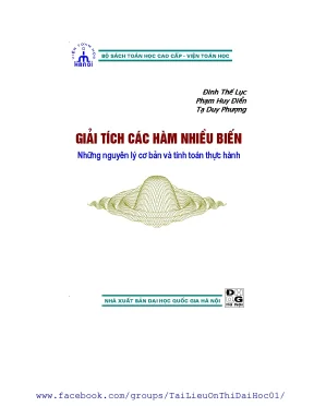 Giải tích các hàm nhiều biến đinh thế lục