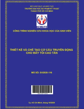 Đề tài thiết kế và chế tạo cơ cấu truyền động cho máy tôi cao tần