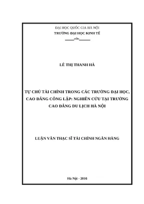Luận văn tự chủ tài chính trong các trường đại học cao đẳng công lập