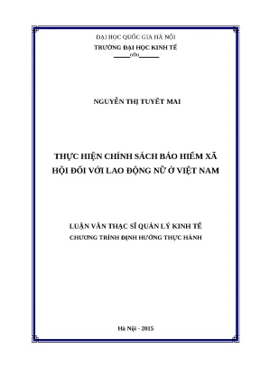 Luận văn thực hiện chính sách bảo hiểm xã hội đối với lao động nữ ở việt nam