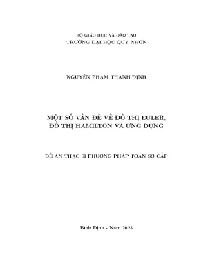 Một số vấn đề về đồ thị euler đồ thị hamilton và ứng dụng