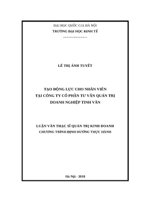 Luận văn tạo động lực cho nhân viên tại công ty cổ phần tư vấn quản trị doanh nghiệp tinh vân