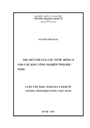 Luận văn thu hút fdi của các nước đông á vào các khu công nghiệp tỉnh bắc ninh