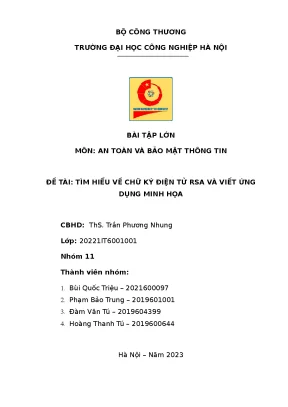Bài tập lớn môn đề tài tìm hiểu về chữ ký điện tử rsa và viết ứng dụng minh họa