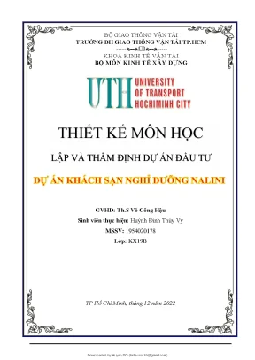 Lập dự án đầu tư khách sạn nghỉ dưỡng nalini