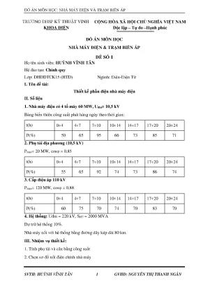 Đồ án nhà máy điện 1