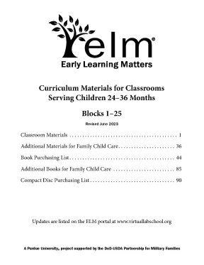 Curriculum materials for classrooms serving children 24 36 months blocks 1 25 revised june 2023 điểm cao