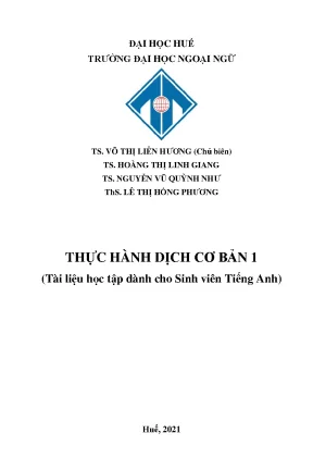 Thực hành dịch cơ bản 1 tài liệu học tập dành cho sinh viên tiếng anh