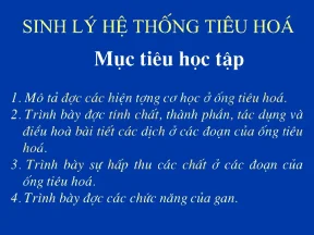 Sinh lý sinh lý hệ thống tiêu hóa