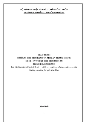 Giáo trình chế biến bánh và món ăn tráng miệng nghề kỹ thuật chế biến món ăn cao đẳng