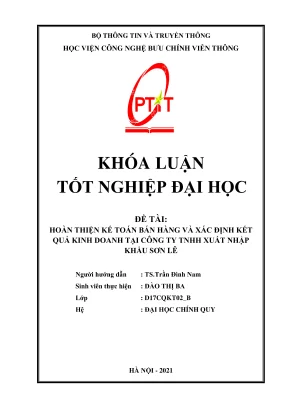 Hoàn thiện kế toán bán hàng và xác định kết quả kinh doanh tại công ty tnhh xuất nhập khẩu sơn lê