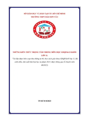 Những kiến thức trọng tâm trong môn giáo dục quốc phòng và an ninh lớp 11
