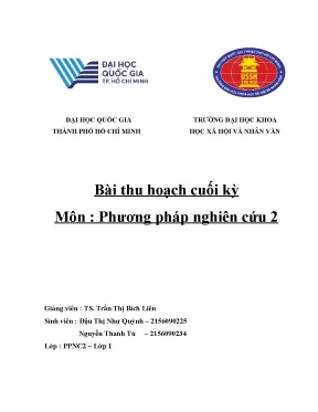 Các yếu tố ảnh hưởng đến sức khỏe tinh thần của sinh viên khoa xãhội học khóa 2021 2025 trường đại học khoa học xã hội và nhân văn đại học quốc gia thành phố hồ chí minh