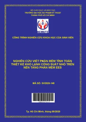 Đề tài nghiên cứu viết phần mềm tính toán thiết kế kho lạnh công suất nhỏ trên nền tảng phần mềm ees