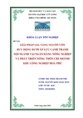 Khoá luận giải pháp gia tăng nguồn vốn huy động dưới áp lực cạnh tranh nội ngành tại nhnoptnt chi nhánh kcn hòa phú