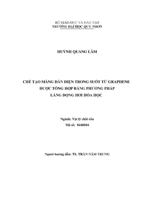 Chế tạo màng dẫn điện trong suốt từ graphene được tổng hợp bằng phương pháp lắng đọng hơi hóa học