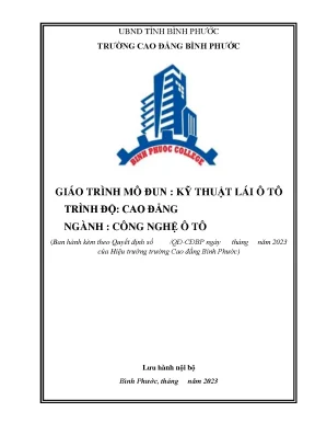 Giáo trình kỹ thuật lái ô tô nghề công nghệ ô tô cao đẳng