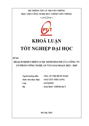 Hoạch định chiến lược kinh doanh của công ty cổ phần công nghệ an vui giai đoạn 2022 2025