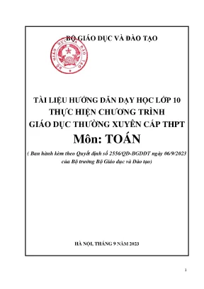 Tài liệu hướng dẫn dạy học lớp 10 thực hiện chương trình giáo dục thường xuyên cấp thpt môn toán